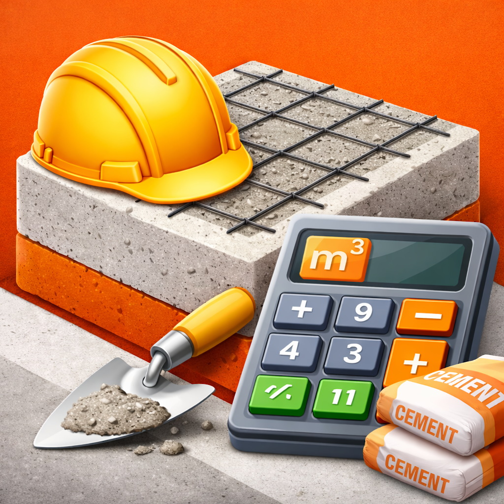 Concrete Calculator App Icon - Concrete Estimator and Construction Calculator